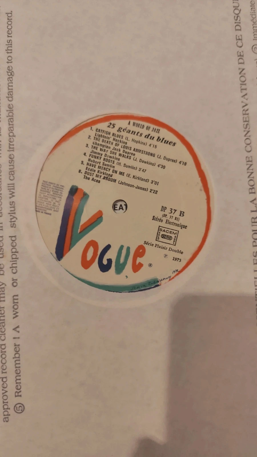 Compilation Vinyl (2 vinyls) 33RPM "25 Giants of Blues" Vogue Edition 1975 – photo 5